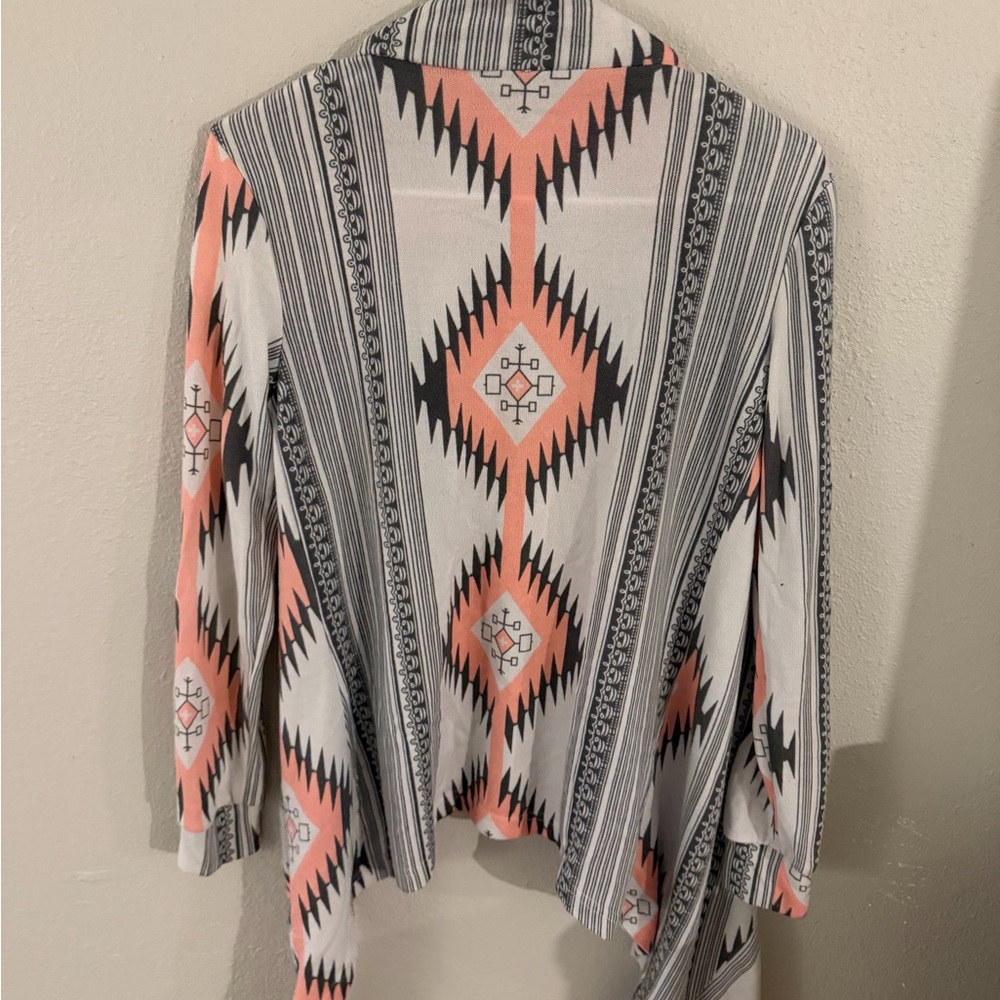 Aztec Patterned Open Front Cardigan - Picture 7 of 7